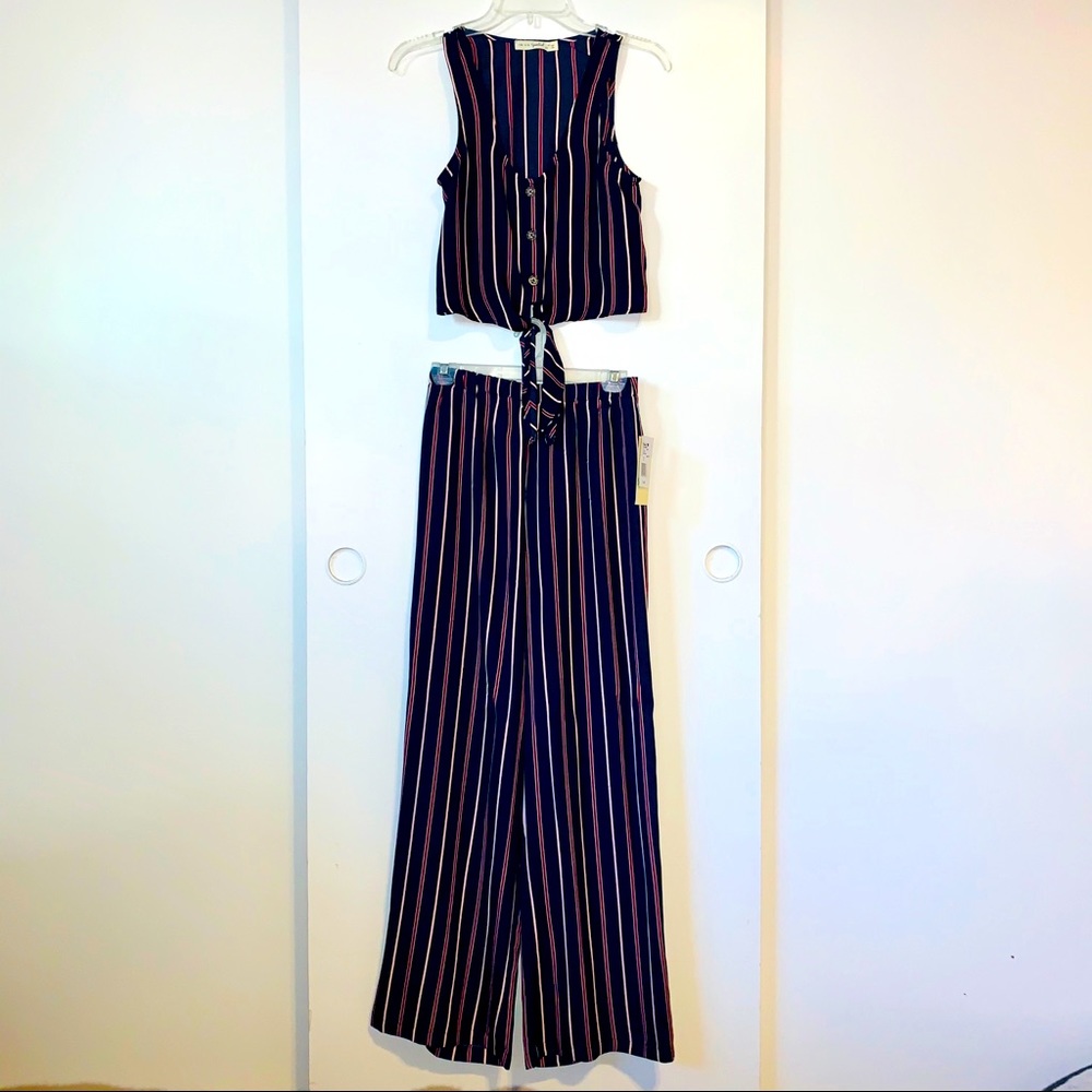 Striped Two Piece Jumpsuit